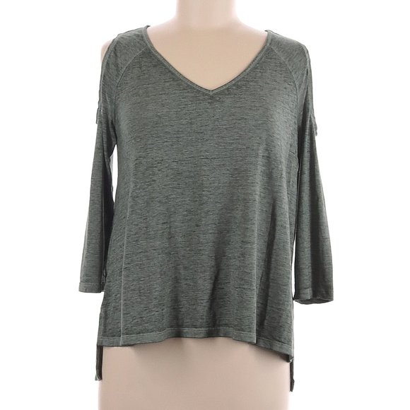 A.N.A Green 3/4 Cold Shoulder Sleeve Top-Size Medium - Picture 1 of 7